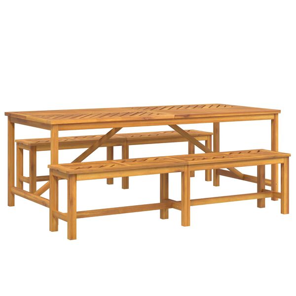 vidaXL Conjunto de Comedor de Jard&iacute;n 3 pcs Marr&oacute;n