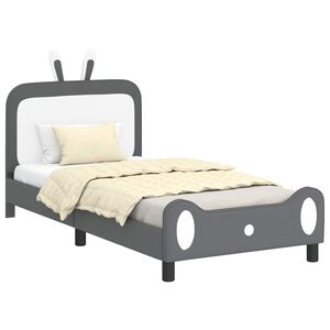 vidaXL Cama para niños con cabecero Gris Claro 90 x 200 cm PU