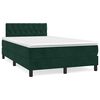 vidaXL Cama box spring colch&oacute;n y LED terciopelo verde oscuro 120x190cm