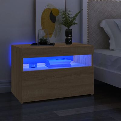 vidaXL Mueble de TV con luces LED roble Sonoma 60x35x40 cm