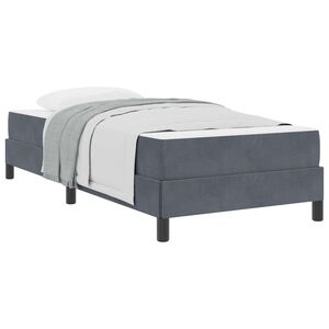 vidaXL Cama tipo Box Spring con colch&oacute;n Gris oscuro 90 x 220 cm tela