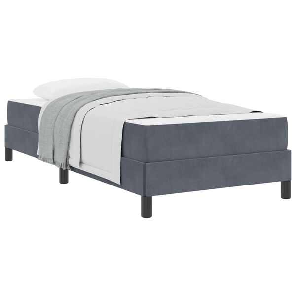 vidaXL Cama tipo Box Spring con colch&oacute;n Gris oscuro 90 x 220 cm tela