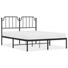 vidaXL Estructura cama sin colch&oacute;n con cabecero metal negro 135x190 cm