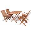 vidaXL Set de comedor de jard&iacute;n plegable 5 piezas madera maciza teca