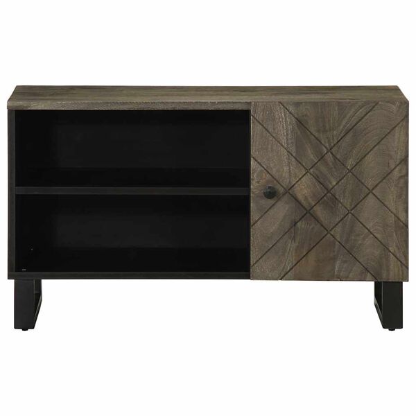 vidaXL Mueble de TV madera maciza de mango negro 80x33x46 cm