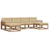 vidaXL Conjunto de sof&aacute;s de exterior 6 uds. Natural y Beige