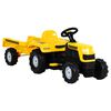 vidaXL Tractor de pedales para niños con remolque amarillo