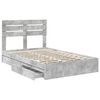 vidaXL Cama con almacenamiento con cabecera Gris Concreto 135 x 190 cm