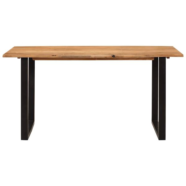 vidaXL Mesa de comedor de madera maciza de acacia 154x80x76 cm