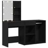 vidaXL Juego de mesa de tocador LED Roble Negro 140 x 40 x 140 cm