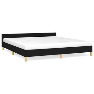 vidaXL Cama sin colch&oacute;n tela negro 180x200 cm