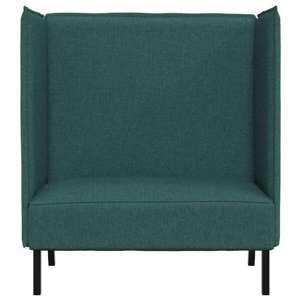 vidaXL Sofa de Espalda Alta 101cm Verde oscuro tela