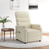 vidaXL Sillón reclinable eléctrico de cuero sintético crema