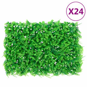 &nbsp;vidaXL Valla de hojas de helecho artificial 24 uds verde 40x60 cm