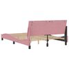 vidaXL Estructura de cama con LED sin colch&oacute;n Hanko terciopelo rosa 140x200 cm