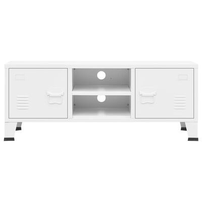 vidaXL Mueble de TV industrial metal blanco 105x35x42 cm