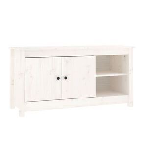 vidaXL Mueble para TV de madera maciza de pino blanco 103x36,5x52 cm
