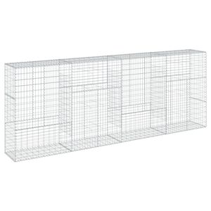 vidaXL Cesta de gaviones con cubierta hierro galvanizado 400x50x150 cm