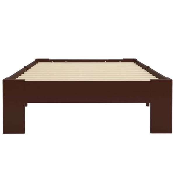 vidaXL Estructura cama sin colch&oacute;n madera pino marr&oacute;n oscuro 100x200cm