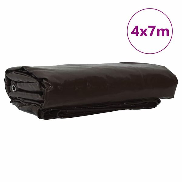 vidaXL Lona 650g / m&sup2; Marr&oacute;n 4 x 7 m Lona con recubrimiento de PVC