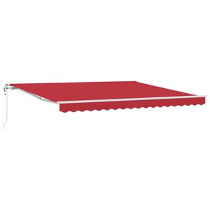 vidaXL Toldo Retr&aacute;ctil Manual Rojo 400 x 300 cm tela