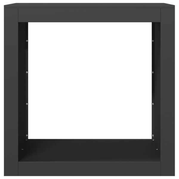 vidaXL Le&ntilde;ero de acero negro 60x40x60 cm