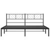 vidaXL Estructura cama sin colch&oacute;n con cabecero metal negro 200x200 cm