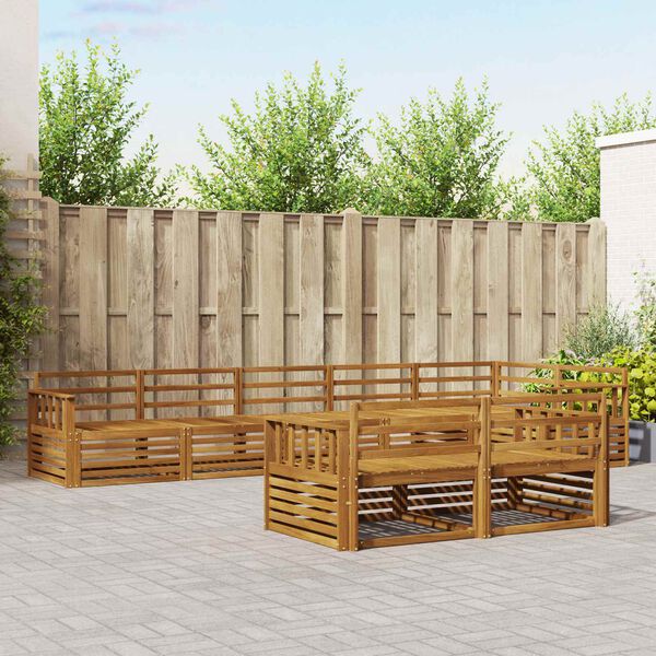 vidaXL Conjunto de sof&aacute;s de exterior 8 pcs Natural