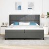 vidaXL Cama tipo Box Spring con colch&oacute;n Gris oscuro 200 x 200 cm tela