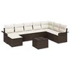 vidaXL Conjunto de sof&aacute; de jard&iacute;n 9 uds. Marr&oacute;n rat&aacute;n sint&eacute;tico