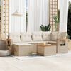 vidaXL Set sofás de jardín 7 piezas y cojines ratán sintético beige