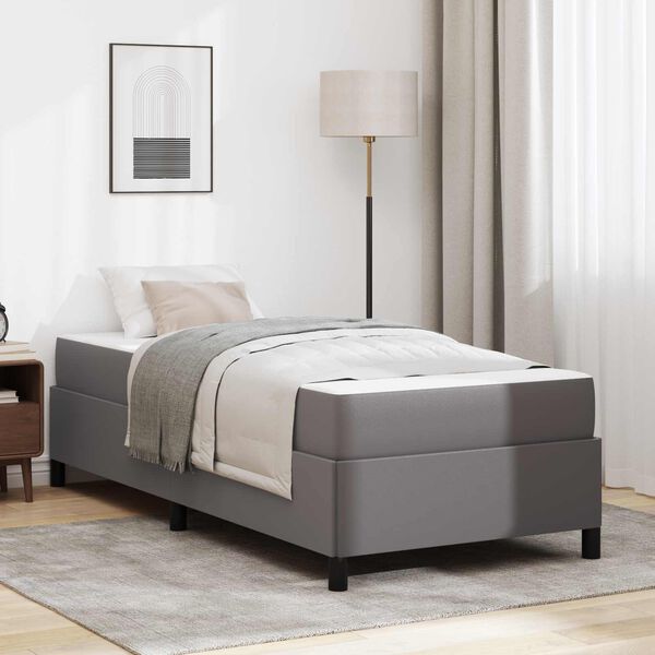 vidaXL Estructura de cama con colch&oacute;n Gris 80 x 200 cm tela