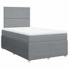vidaXL Cama box spring con colch&oacute;n tela gris claro 120x200 cm
