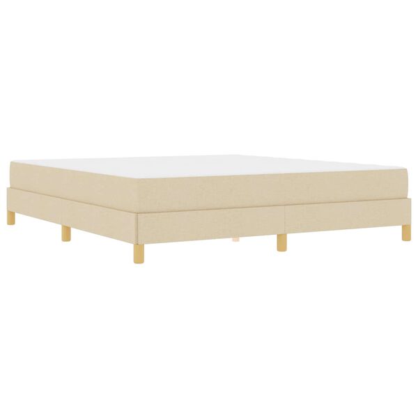 vidaXL Cama tipo Box Spring con colch&oacute;n Crema 180 x 200 cm tela