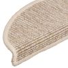 vidaXL Felpudos para escaleras 15 uds 56x17x3 cm Beige Claro Semicircular