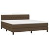 vidaXL Cama box spring con colch&oacute;n tela marr&oacute;n oscuro 180x200 cm