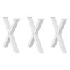 vidaXL Patas para mesa de comedor en forma de X (3 unidades), color blanco, 80 x (72-73) cm, acero