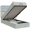 vidaXL Cama tipo otomana con colch&oacute;n y LED Gris Claro 80 x 200 cm