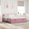 vidaXL Estructura de cama otomana colchones terciopelo rosa 180x200cm