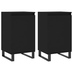 vidaXL Aparadores 2 uds madera de ingenier&iacute;a negro 40x35x70 cm