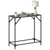 vidaXL Mesa consola con superficie de vidrio negro acero 80x35x81 cm