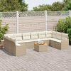vidaXL Conjunto de sof&aacute; de jard&iacute;n 11 pcs Beige y blanco