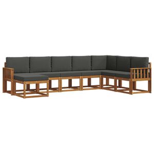 vidaXL Conjunto de sof&aacute;s de exterior 8 pcs Natural y Antracita