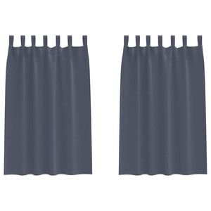 vidaXL Cortinas Opacas con Anillas 2 uds. Gris antracita 175 x 140 cm