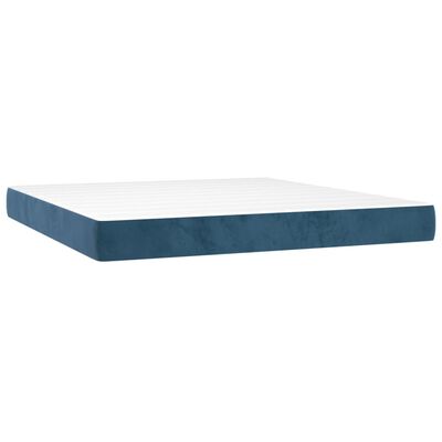 vidaXL Cama box spring con colchón terciopelo azul oscuro 180x200 cm