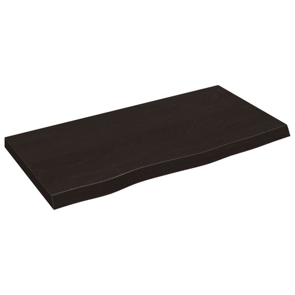 vidaXL Estante pared madera roble tratada marrón oscuro 80x40x(2-4) cm