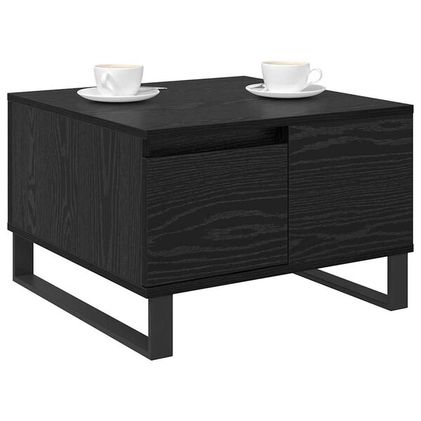 vidaXL Mesa de Caf&eacute; Roble Negro 55 x 55 x 36,5 cm Madera de ingenier&iacute;a