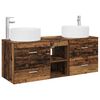 vidaXL Juego de muebles de ba&ntilde;o 3 uds. Madera envejecida