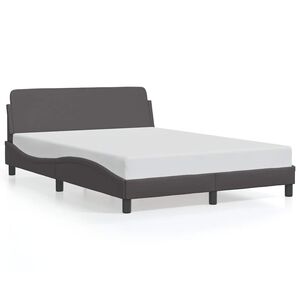 vidaXL Estructura de cama Dover cuero sint&eacute;tico gris 140x200 cm