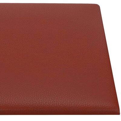 vidaXL Paneles pared 12 uds cuero sintético rojo tinto 30x30 cm 1,08m²